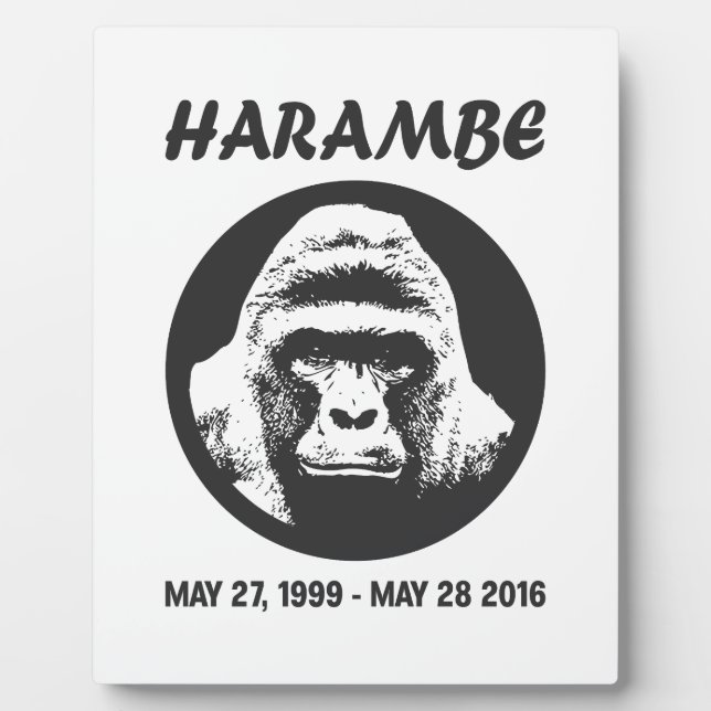 Erinnern Sie sich an Harambe Fotoplatte (Vorderseite)