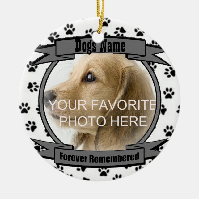 Erinnern Sie sich an Ihren Hund für immer Keramik Ornament (Vorne)