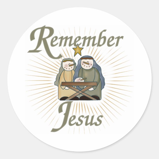 Erinnern Sie sich an Jesus Weihnachten Geburt Runder Aufkleber (Vorderseite)