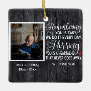 Erinnern Sie sich an Personalisiertes Foto für da Keramikornament