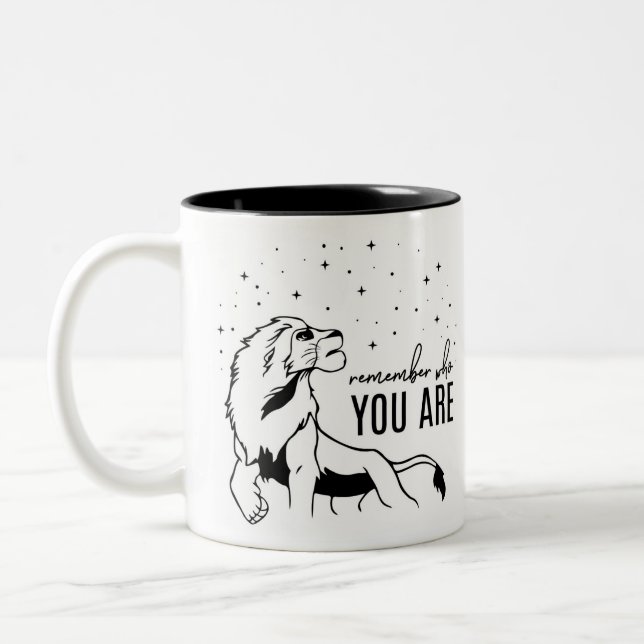Erinnern Sie sich, an wem Sie sind - Löwe-König Zweifarbige Tasse (Links)