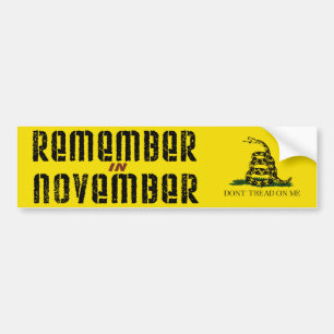 Erinnern Sie sich im November Autoaufkleber