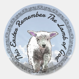 Erinnern Sie sich Lamb Gottes Osterdigitale Kunst  Runder Aufkleber