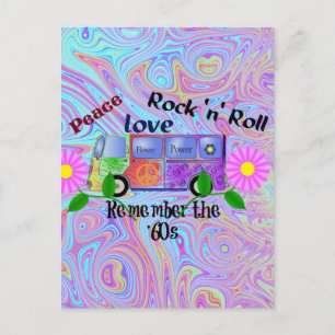 Erinnert euch an die 60er...Frieden, Liebe, Rock, Postkarte