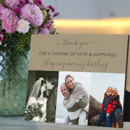 Erinnerung 3 Foto Collage Beige Braun Custom Fotoplatte
