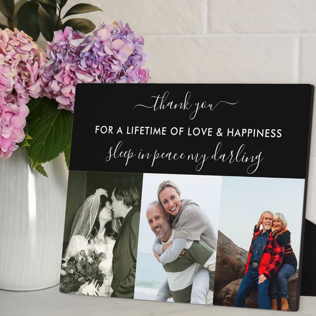 Erinnerung 3 FotoCollage Schwarz Benutzerdefiniert Fotoplatte (Von Creator hochgeladen)