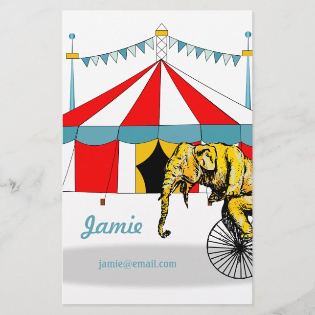 Erinnerung an Circus Elefanten Briefpapier (Vorderseite)
