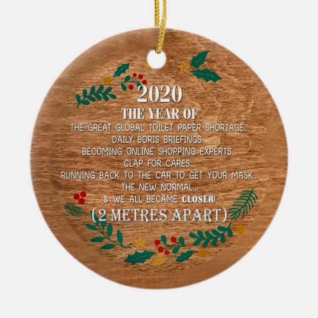 Erinnerung an den Weihnachtsrezept 2020 Keramik Ornament (Vorne)