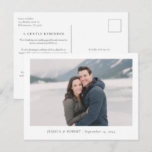 Erinnerung an die Frist für die RSVP-Hochzeit Postkarte