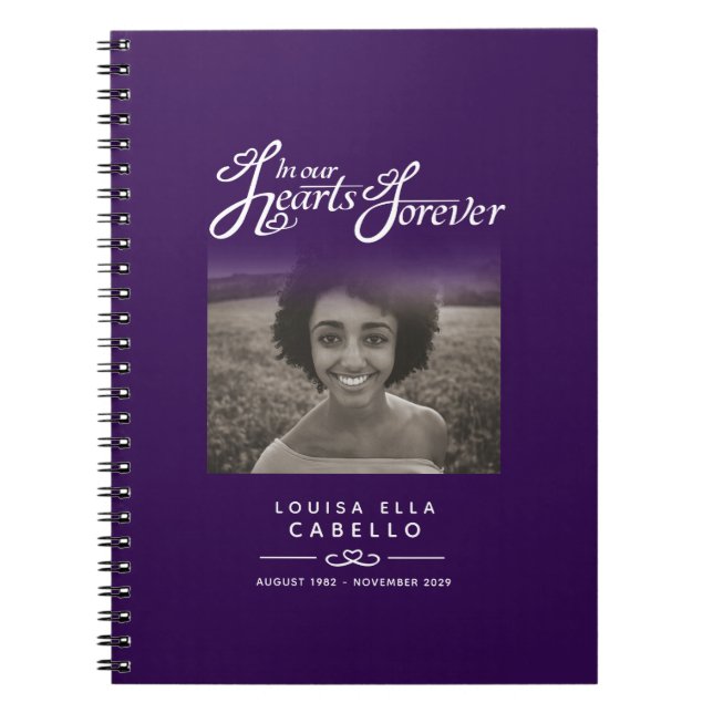 Erinnerung an dunkles lila Foto Notizblock (Vorderseite)