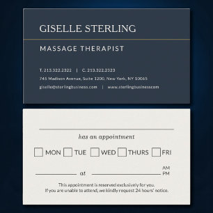 Erinnerung an einen Termin in der Massagepraxis Visitenkarte