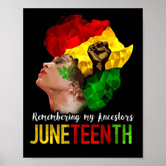 Erinnerung an meine Vorfahren Juneteenth Black 186 Poster (Vorne)