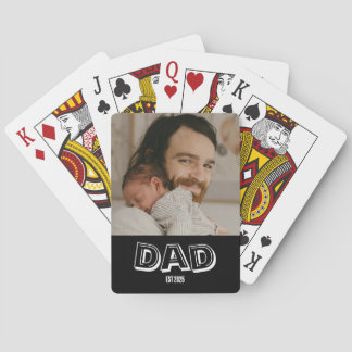 Erinnerung an Papa Est Foto-Geschenk Vater Spielkarten