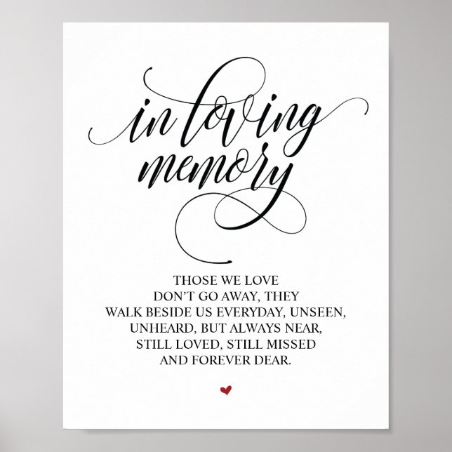 Erinnerung an unser Herz-Gedächtniszeichen Poster (Vorne)