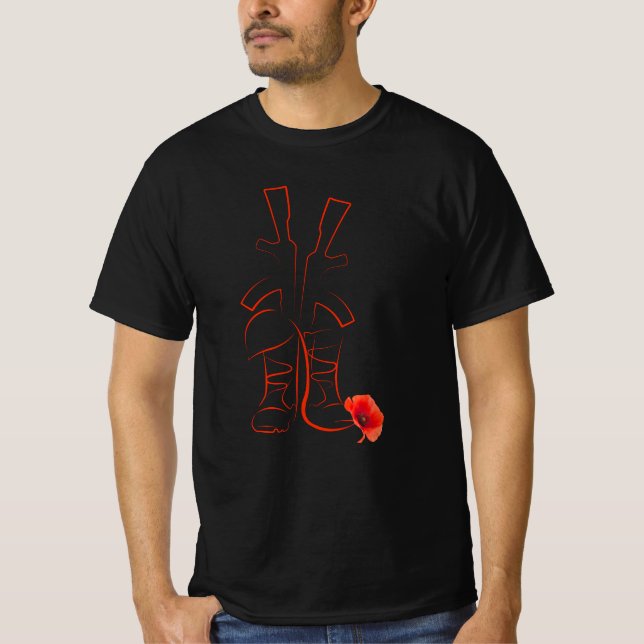 Erinnerung an Veteranen des Militärs und des Roten T-Shirt (Vorderseite)