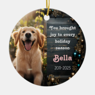 Erinnerung an Weihnachten Keramik Ornament Hund