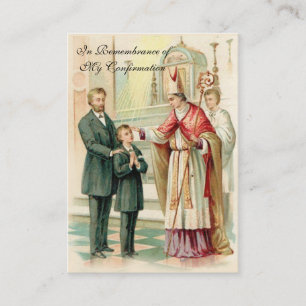 Erinnerung Bestätigungsjunge Heilige Karte bestäti