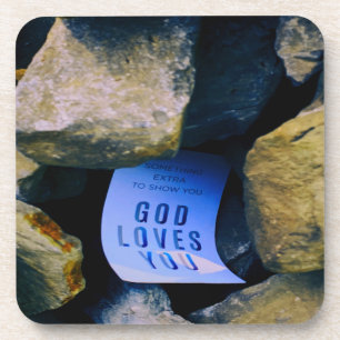 Erinnerung der Liebe Gottes für dich. Christlicher Getränkeuntersetzer