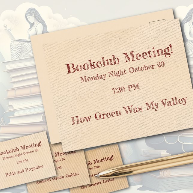 Erinnerung des Buchclubs Postkarte (Von Creator hochgeladen)