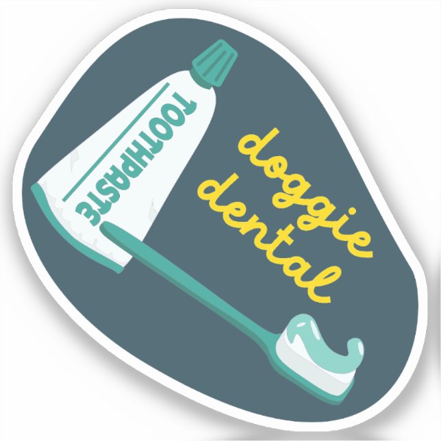 Erinnerung "Doggie Dental" Aufkleber (Vorderseite)