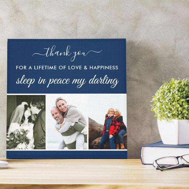 Erinnerung Foto Streifen Blue Sleep in Peace Squar Leinwanddruck (Von Creator hochgeladen)