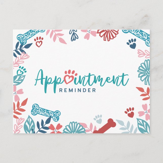 Erinnerung für Blumenmuster und Foliage Postkarte (Vorderseite)