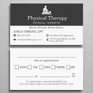 Erinnerung für den Physiotherapeuten Visitenkarte