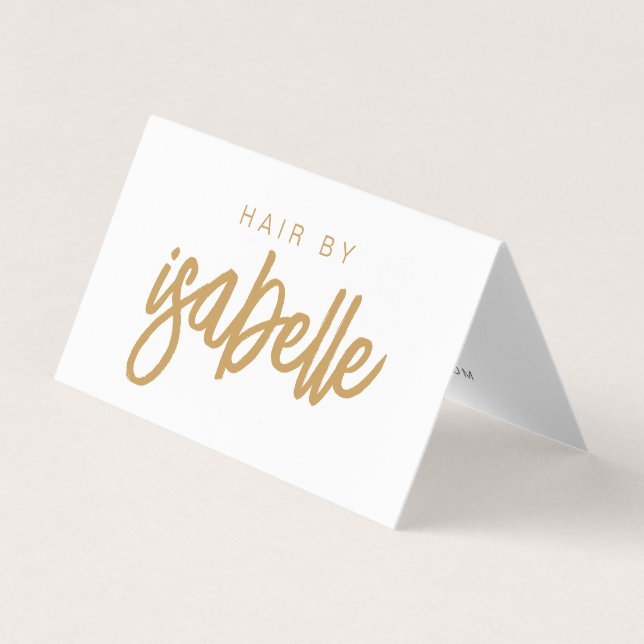 Erinnerung für den Stylist-Einsatz in Goldschrift Visitenkarten (Vorderseite)