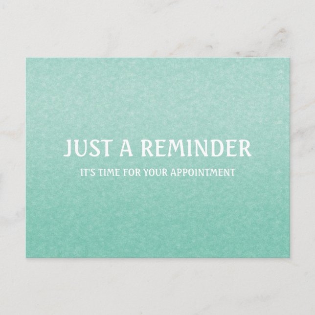 Erinnerung für die einfache Chic Mint Green Ernenn Postkarte (Vorderseite)