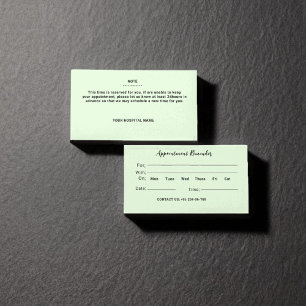 Erinnerung für die Ernennung eines leichten blassg Visitenkarte