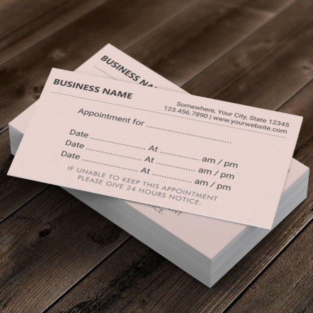 Erinnerung für die Minimalistische Rosa Ernennung Terminkarte (Von Creator hochgeladen)