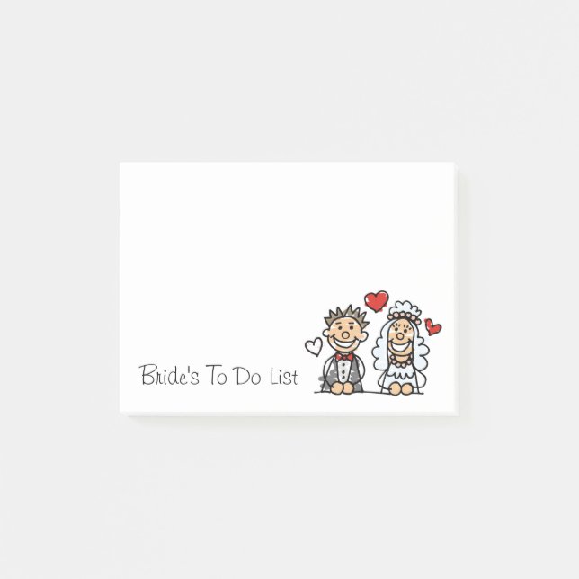 Erinnerung für Hochzeitsplaner Post-it Klebezettel (Vorderseite)