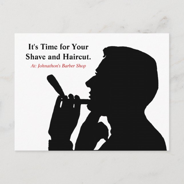 Erinnerung für saubere Shave Barber Shop Haarpfleg Postkarte (Vorderseite)