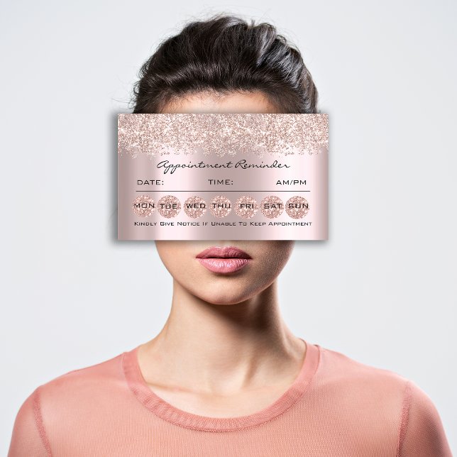 Erinnerung-Karten für die Ernennung Makeup Lash Br Visitenkarte (Appointment Reminder Cards Makeup Lash Brows Rose)