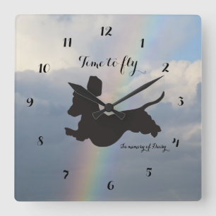 Erinnerung Rainbow Dackel Wall Clock Quadratische Wanduhr
