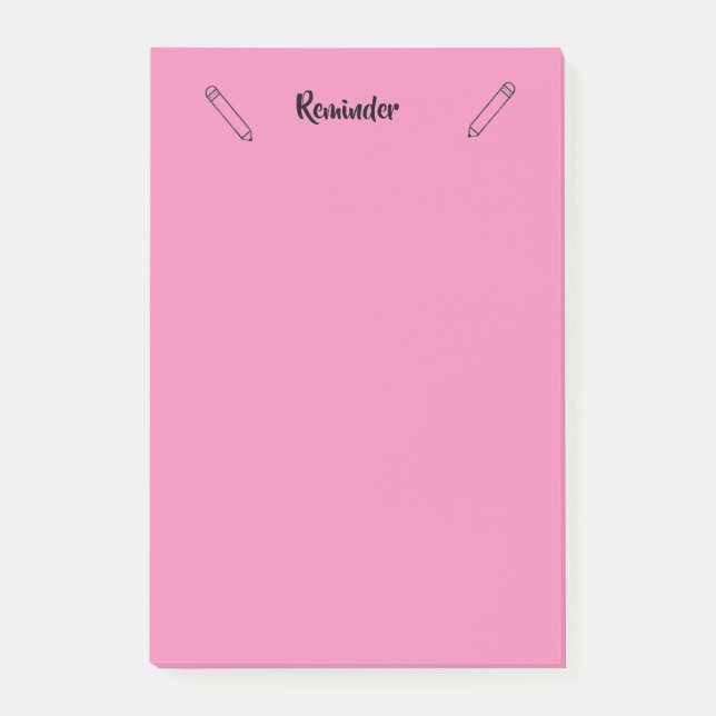 Erinnerung Sticky Notes Pink Post-it Klebezettel (Vorderseite)