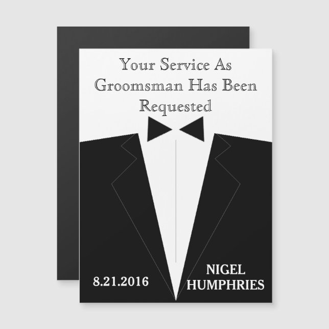 Erinnerung von Trauzeuge oder Trauzeuge Magneteinladung (Vorne/Hinten)