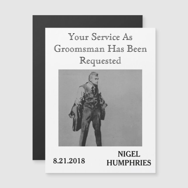 Erinnerung von Trauzeuge oder Trauzeuge Magneteinladung (Vorne/Hinten)