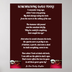 ERINNERUNG VON VÄTERN TOOLS POEM-Plakat Poster