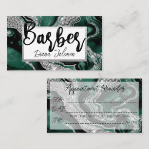 Erinnerung zur Ernennung von Barber Silver Green M Visitenkarte