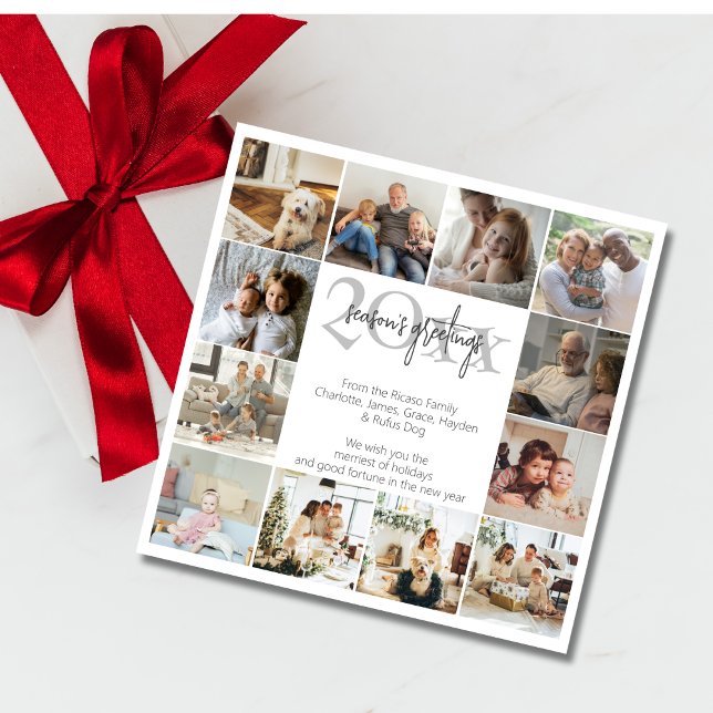 Erinnerungen 12 Fotovorlage Weihnachten (Holiday Memories 12 Photo Template Christmas cards by Ricaso. Add photographs and your own message)