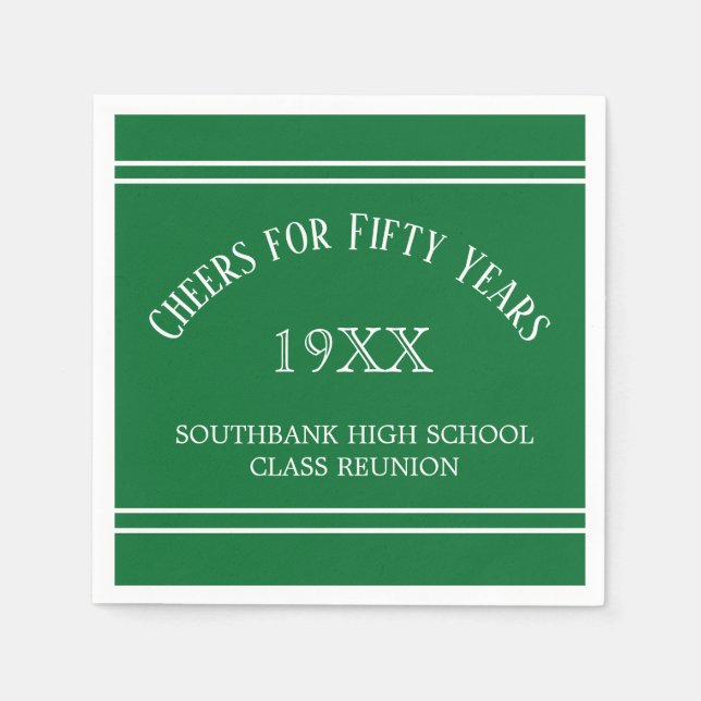 Erinnerungen! 50. Klasse Wiedersehen Party Napkins Serviette (Vorderseite)
