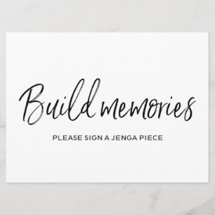 "Erinnerungen bauen" Jenga Wedding Sign   Stilvoll Einladung