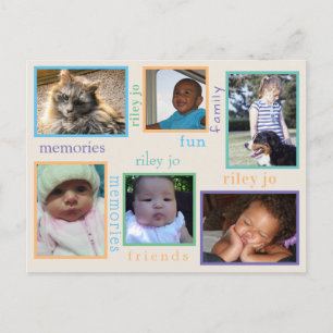 Erinnerungen Bunt Zu Jedem Anlass 6 Foto-Collage Postkarte