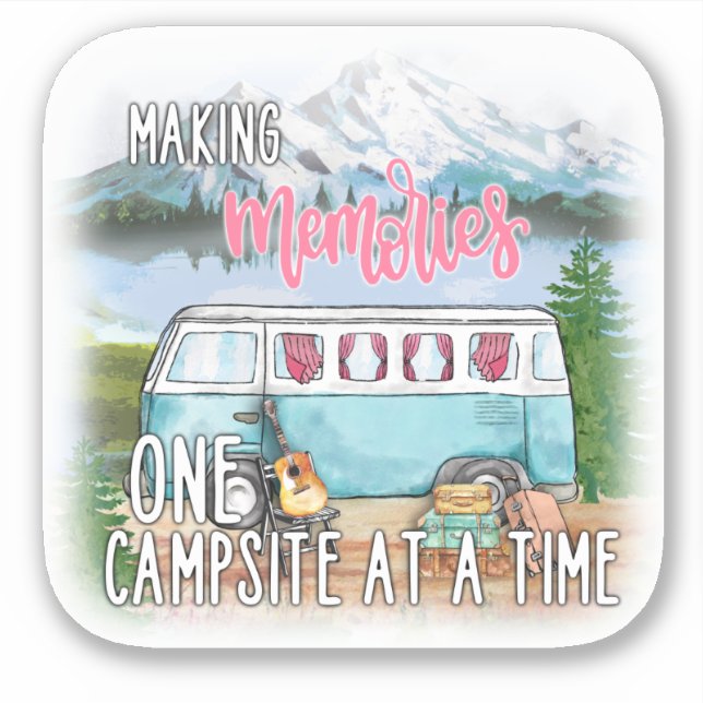 Erinnerungen Campingplatz-Anhänger Aufkleber (Vorderseite)