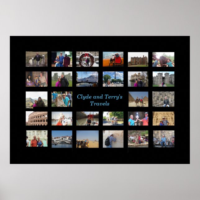 Erinnerungen der Reise Collage 36 X 24 Schwarzer H Poster (Vorne)