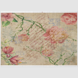 Erinnerungen des Roten Magnolien Seidenpapier