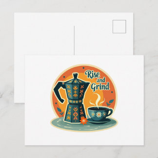 Erinnerungen durchziehen: Vintage-Kaffeemomente Po Postkarte