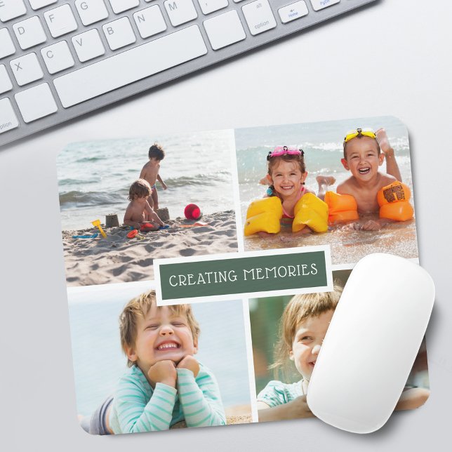 Erinnerungen erstellen FotoCollage Mousepad (Family Creating Memories Photo Collage Mouse Pad)