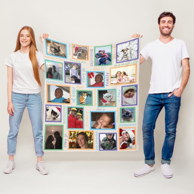 Erinnerungen farbenfroh gestalten Sie Ihre 20 Foto Fleecedecke (Beispiel)